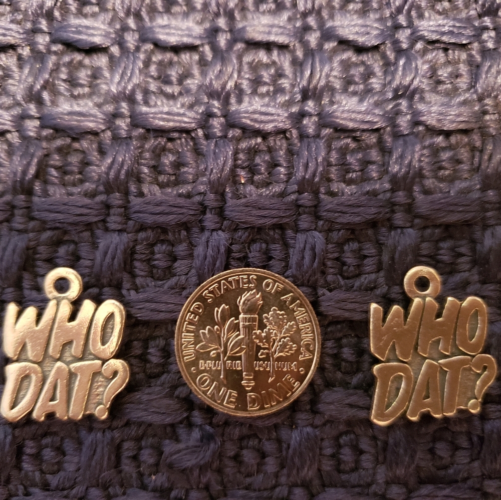 Sterling silver .925  Who Dat? charms